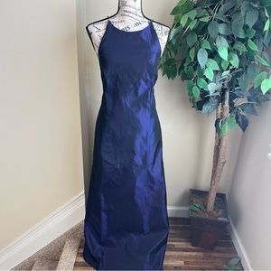 Ann Taylor Loft Beaded Straps High Neck Formal Gown Purple Sz 14
